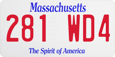 MA license plate 281WD4