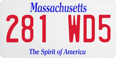 MA license plate 281WD5