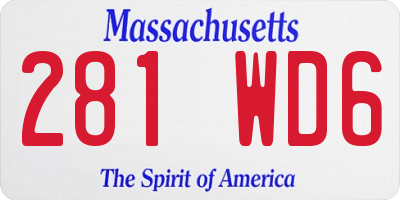 MA license plate 281WD6