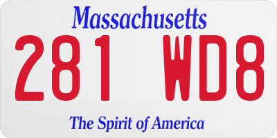 MA license plate 281WD8