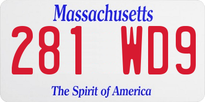 MA license plate 281WD9