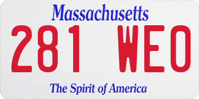 MA license plate 281WE0