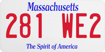MA license plate 281WE2