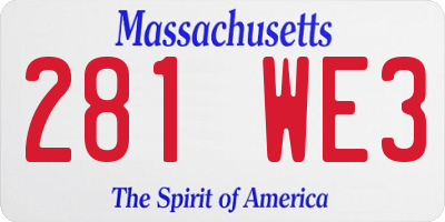 MA license plate 281WE3
