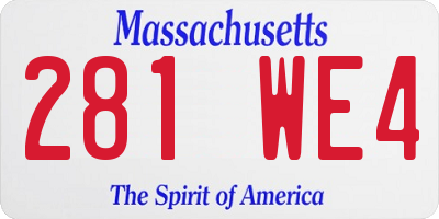 MA license plate 281WE4