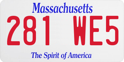 MA license plate 281WE5