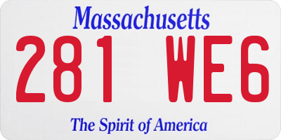 MA license plate 281WE6
