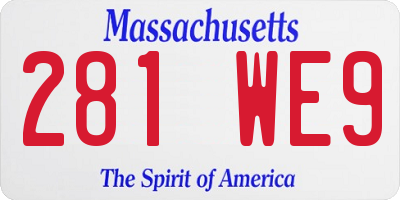 MA license plate 281WE9