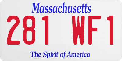 MA license plate 281WF1