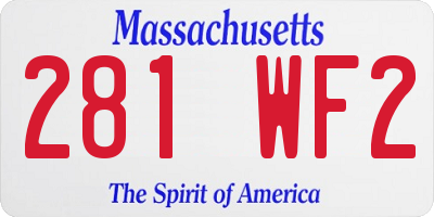 MA license plate 281WF2