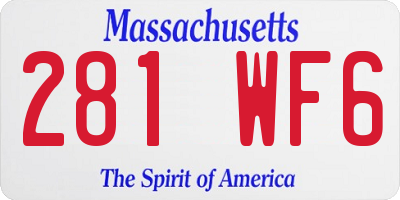 MA license plate 281WF6