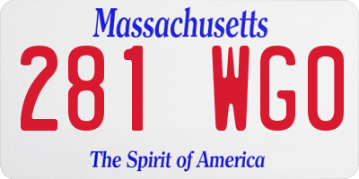 MA license plate 281WG0
