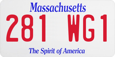 MA license plate 281WG1
