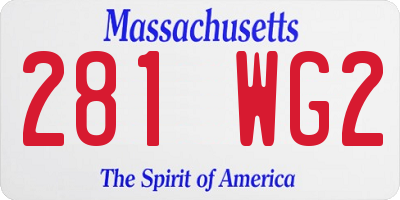 MA license plate 281WG2
