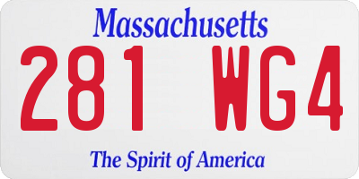 MA license plate 281WG4