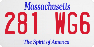 MA license plate 281WG6