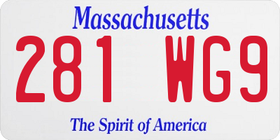 MA license plate 281WG9