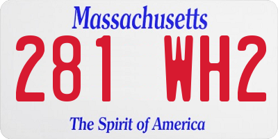 MA license plate 281WH2