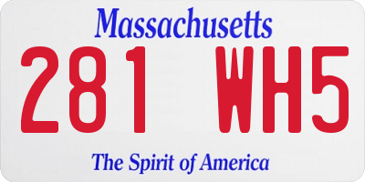 MA license plate 281WH5