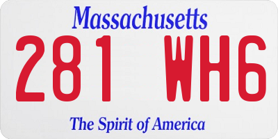 MA license plate 281WH6