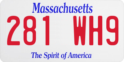 MA license plate 281WH9
