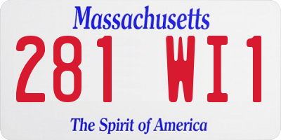 MA license plate 281WI1