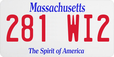 MA license plate 281WI2