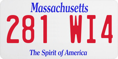 MA license plate 281WI4