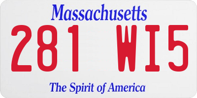 MA license plate 281WI5