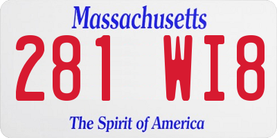 MA license plate 281WI8