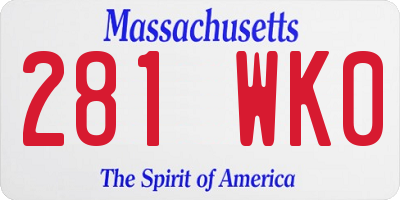 MA license plate 281WK0