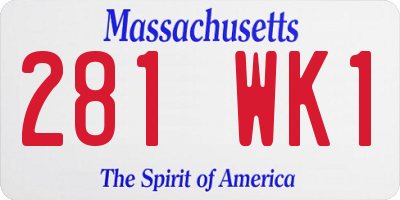 MA license plate 281WK1