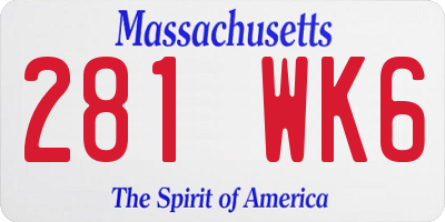 MA license plate 281WK6