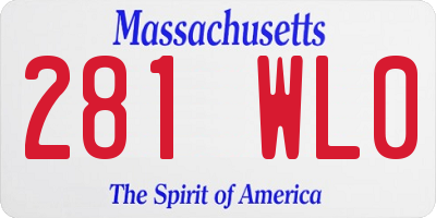 MA license plate 281WL0