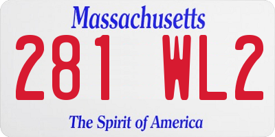 MA license plate 281WL2