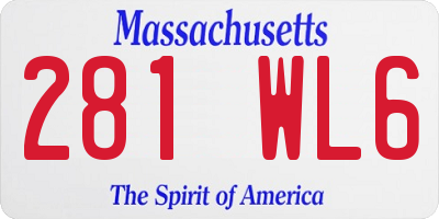 MA license plate 281WL6