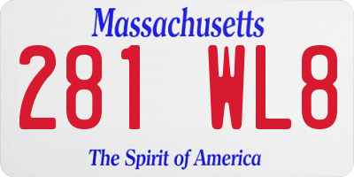 MA license plate 281WL8