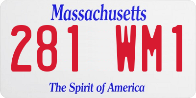 MA license plate 281WM1