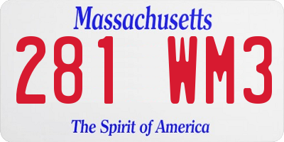 MA license plate 281WM3