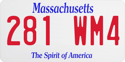 MA license plate 281WM4