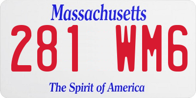 MA license plate 281WM6