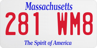 MA license plate 281WM8
