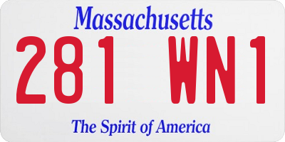 MA license plate 281WN1