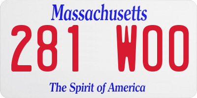 MA license plate 281WO0