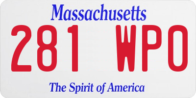 MA license plate 281WP0