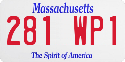 MA license plate 281WP1