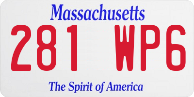 MA license plate 281WP6