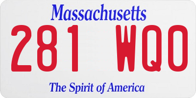 MA license plate 281WQ0