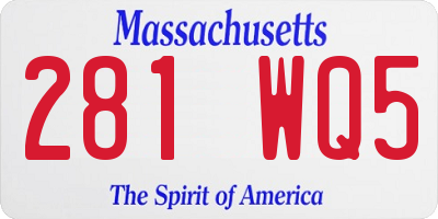MA license plate 281WQ5