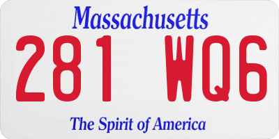 MA license plate 281WQ6